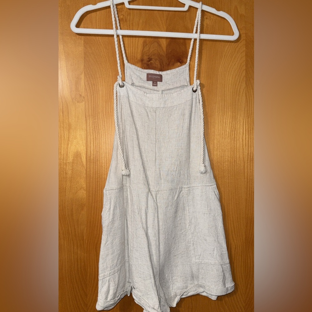 Stylish Cream Jumpsuit with Rope Straps